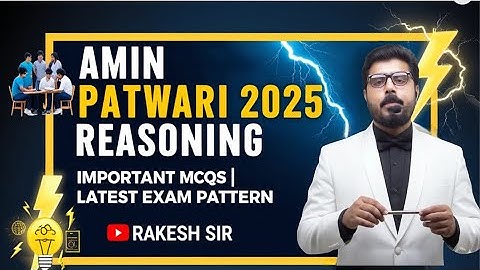 AMIN PATWARI ||  2025 || CGVYAPAM NEW PATTERN || Reasoning ||