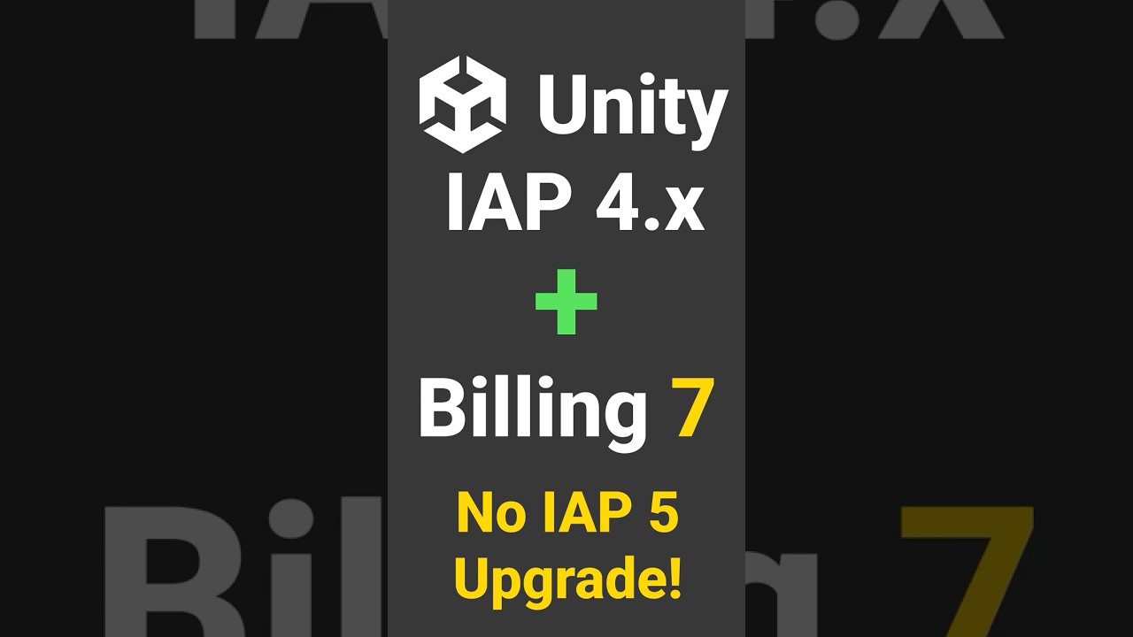 Unity IAP 4.x Gets Billing Library 7 Support! No IAP 5 Needed! #unityiap #GoogleBillingLibrary7