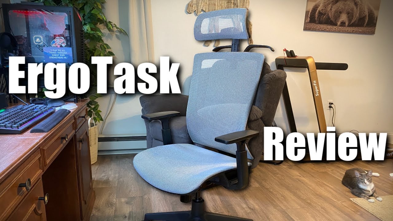 NOUHAUS ErgoTask - Ergonomic Task Office Chair with Headrest Gloss Black