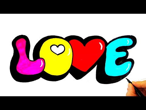 3d Love Yazısı Nasıl Çizilir? - How To Draw 3D Love - Graffiti Love Çizimi