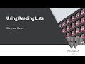 Using reading lists