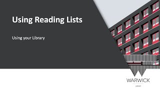 Using Reading Lists