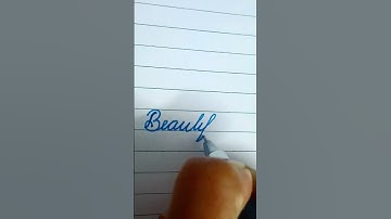 "Beautiful" cursive writing calligraphy  #calligraphy #youtubeshorts #shorts#cursivewriting