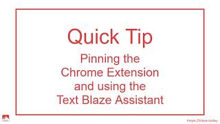 Pinning The Text Blaze Chrome Extension Using The Assistant Menu