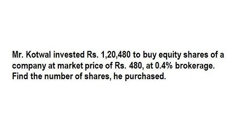 FYBCOM - Shares and Mutual Funds -  Example 7