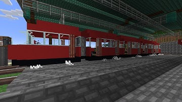 Functioning Tram in Minecraft using Create Mod & Create Railways Navigator