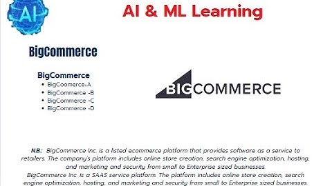 BigCommerce - is a listed ecommerce platform that provides software as a service to retailers.