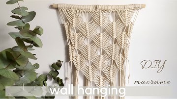 DIY macrame wall hanging, fish bone pattern tutorial, elegant one knot design, fiber wall art, retro