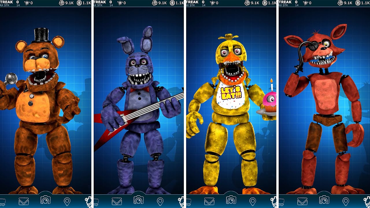 FNAF AR Fixed Withered Animatronics Jumpscare & Workshop Animations 