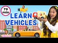 Learn vehicles with ms moni  car bus train plane rocket boat  more  toddler learning