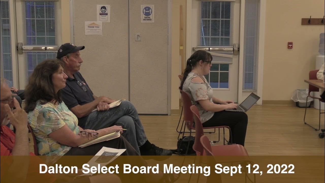 Dalton Select Board Meeting Sept 122022 YouTube