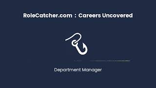 Department Manager : Careers Uncovered