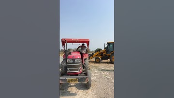 Jcb 3dx backhoe loader loading sand in mahindra yuvo tractor #shorts