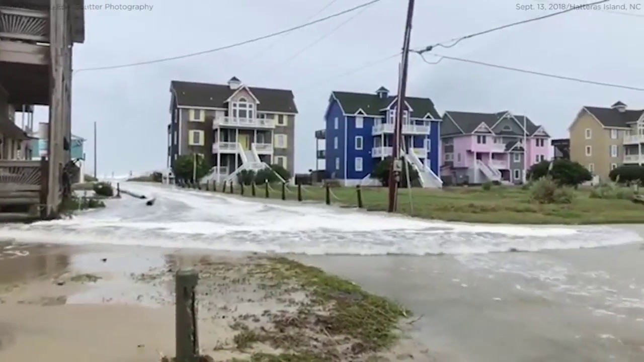 florence tracking path Hurricane Florence storm surge rushes onto Hatteras Island