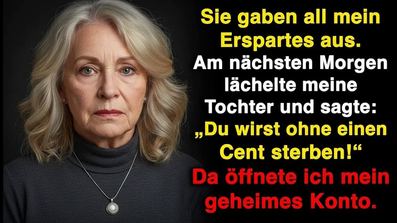 Meine Tochter sagte mir heute Morgen, ich würde mittellos sterben. Sie lächelte, als spräche sie mit einem Kind. Ich sagte: „Das ist grausam.“ Doch sie redete weiter, und ich schwieg. Sie hält...