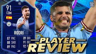 91 UEFA CHAMPIONS LEAGUE MOTM RODRI PLAYER REVIEW - FIFA 23 Ultimate Team