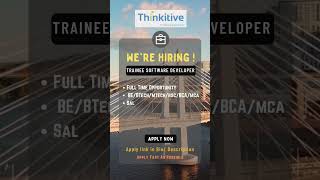 Thinkitive Off-Campus Jobs 2022 | BSc/BCA Jobs #shorts #jobs #thinkitive