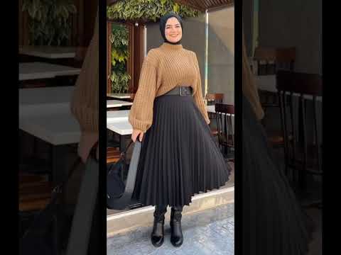 موديلات شتويه لل المحجبات  تابعوني لل افكار ملابس محجبات   شتوية لبس خروج