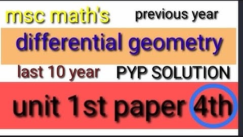 MSc maths previous//shekhawati University and Rajasthan University//differential geometry
