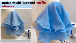 ✨ DIY Multi-Layered Ruffle Sleeves | Easy Sewing Hack (No Pattern!)