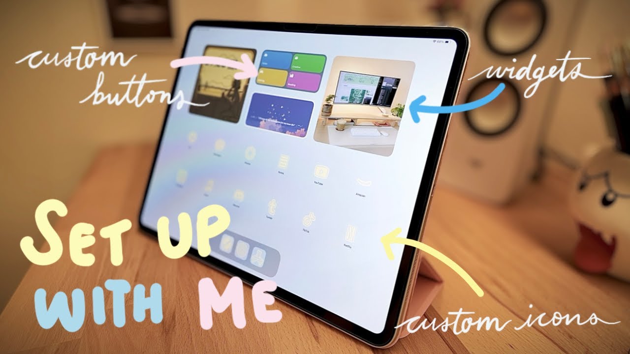 Set Up With Me: iPad Pro 13” M4 - focus mode, shortcuts and custom icons for productivity 🩵🌝🎀