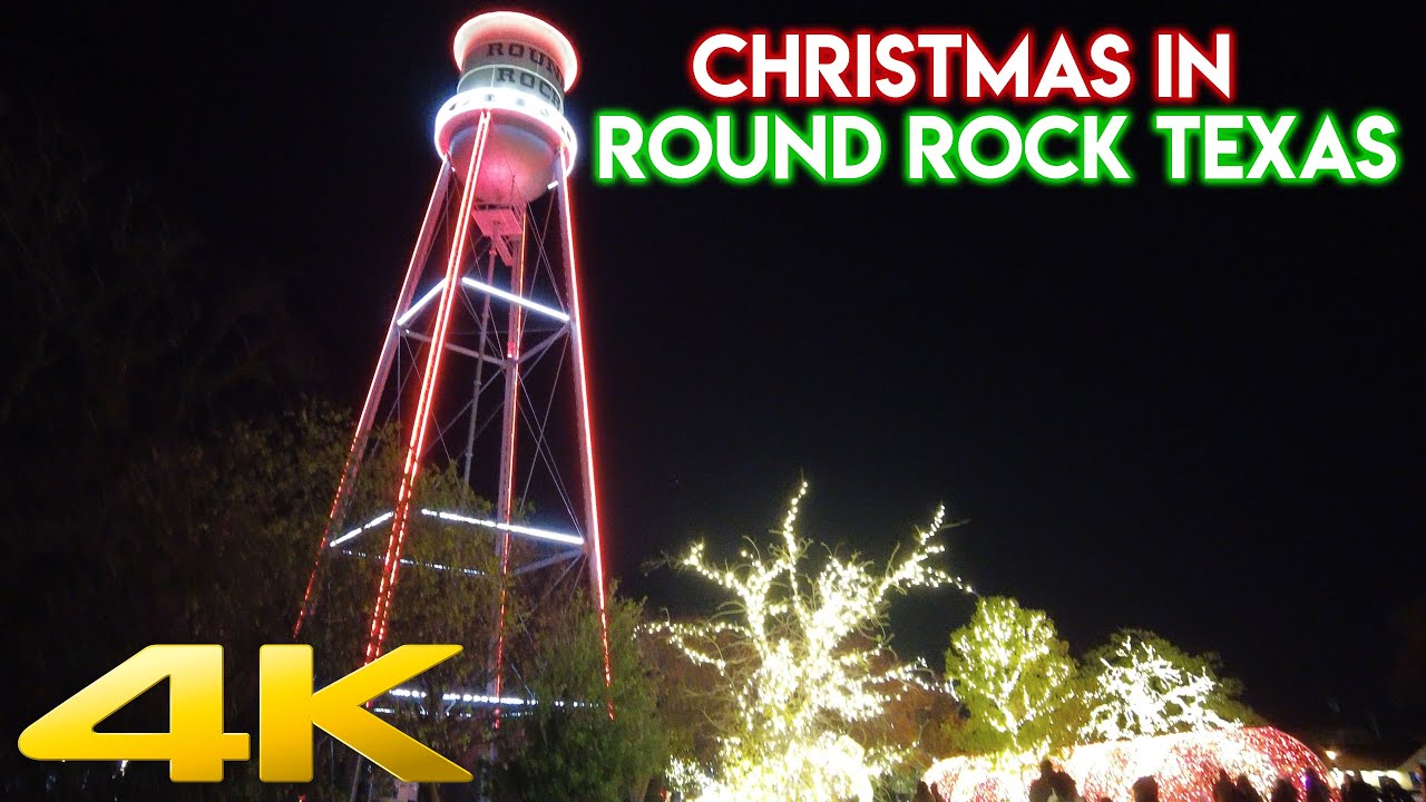 Christmas Lights Downtown Round Rock Texas 2021 4k Walking Video YouTube