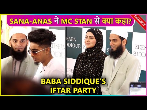 Sana Khan & Mufti Anas Greet MC Stan At Baba Siddique's Grand Iftar Party