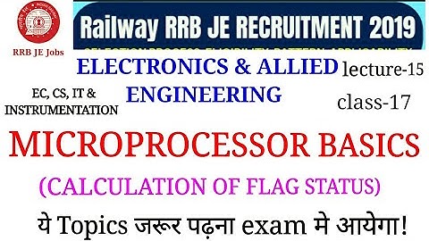 MICROPROCESSOR  CALCULATION OF FLAG STATUS FOR RRB JE ELECTRONICS & ALLIED GROUP|| BY SIRJEE CLASSES