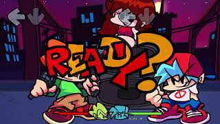 playing friday night funkin and beating story mode (or atleast trying to-)