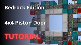 Minecraft Bedrock 4x4 Piston Door TUTORIAL!!!