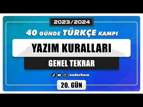 110) YAZIM KURALLARI -  SORU ÇÖZÜMÜ / DİL BİLGİSİ KAMPI / Önder Hoca