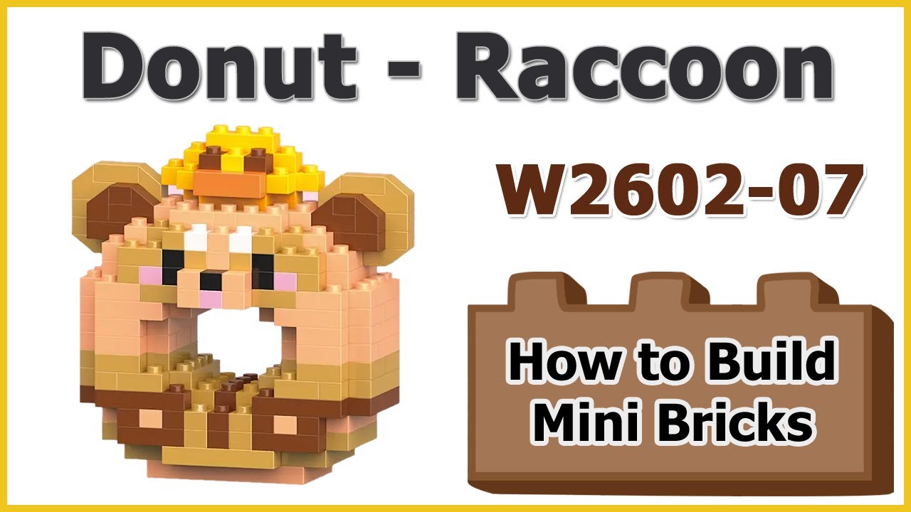 How to Build Mini Blocks Donut - Raccoon W2602-07 Review Instructions ...