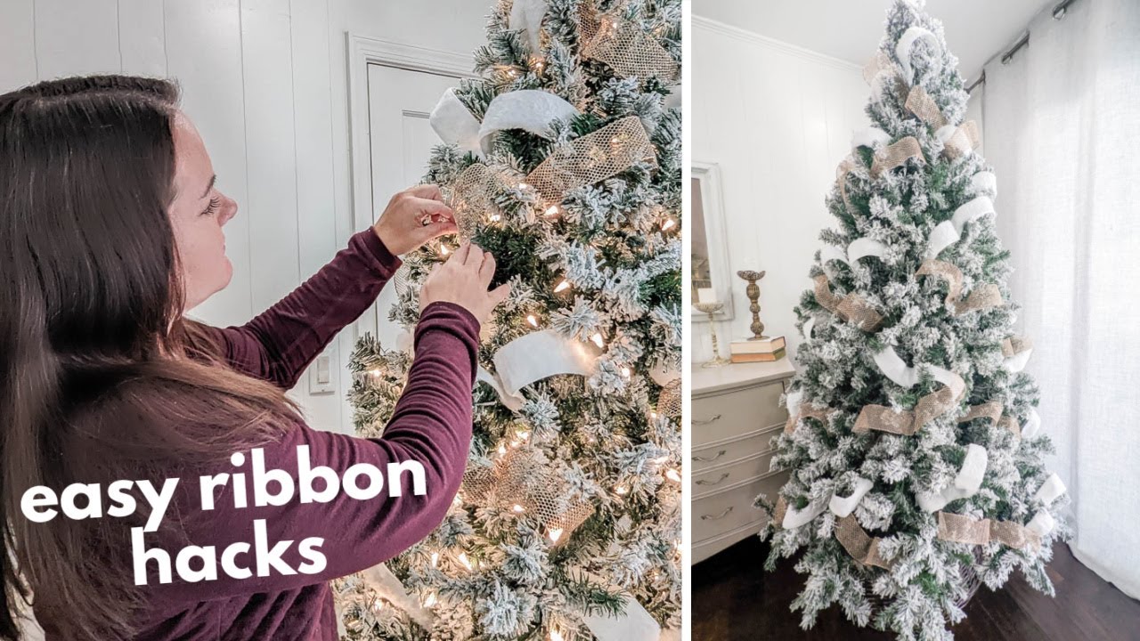 The Best & Easiest Way to Put Ribbon on a Christmas Tree 