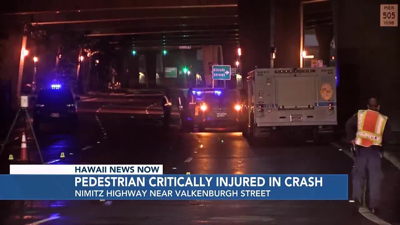 Pedestrian critically injured in crash on Nimitz Highway - YouTube