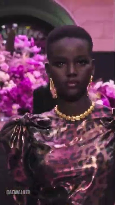 Adut Akech Walks for Versace