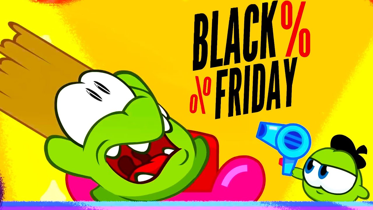 ⁣Historias de Om Nom - Viernes Negro y mejores ofertas - Black Friday - Dibujo animado Cut The Rope