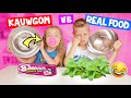 KAUWGOM vs REAL FOOD CHALLENGE!! [Zus vs Broer] ♥DeZoeteZusjes♥