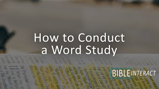 How to Conduct a Word Study