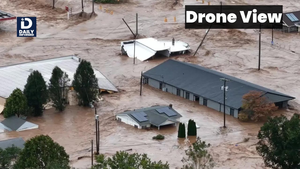 Drone Footage Reveals Aftermath of Hurricane Helene in Asheville, North ...