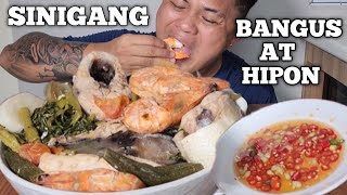 SINIGANG NA BANGUS AT HIPON | MUKBANG PHILIPPINES | SEAFOOD MUKBANG