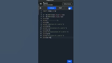 Python Program to perform matrix operations using matrix class in numpy