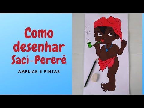 Como desenhar o SACI-PERERÊ (Aprenda desenhar, ampliar e pintar o Saci-Pererê)
