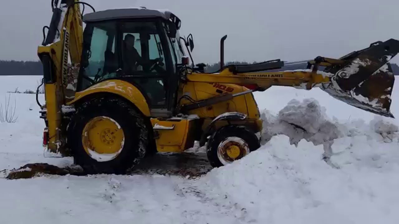 Экскаватор погрузчик New Holland lb110 2006 тест трансмиссии