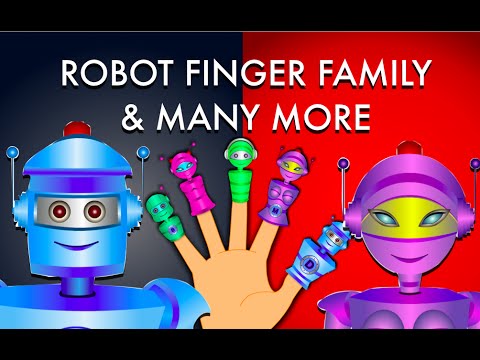 Robot Finger Family And Many More   Nursery Rhymes For Children   YouTube