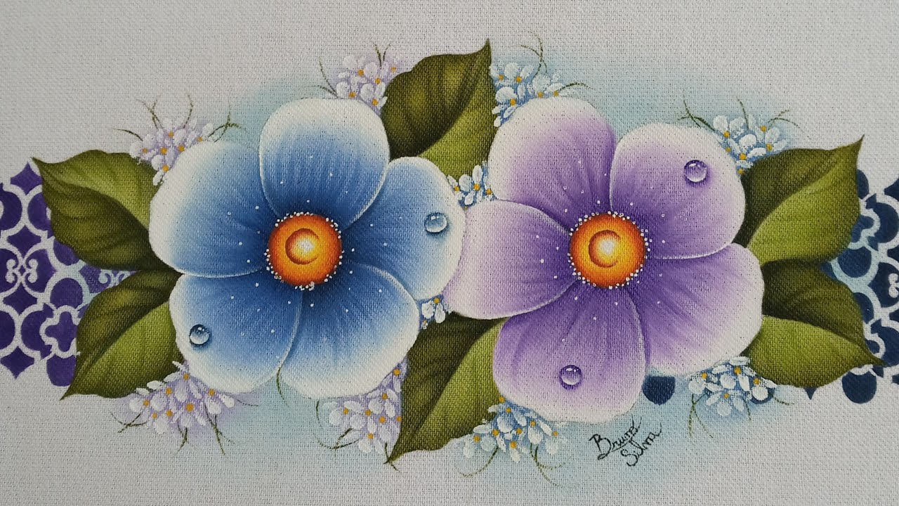 Flores Silvestres Pintura em Tecido Parte 2 - AULA 381 Bruno Silva