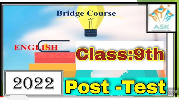 9th English(LL) Bridge Course Post-Test Urdu Marathi Medium State Board Question Answer