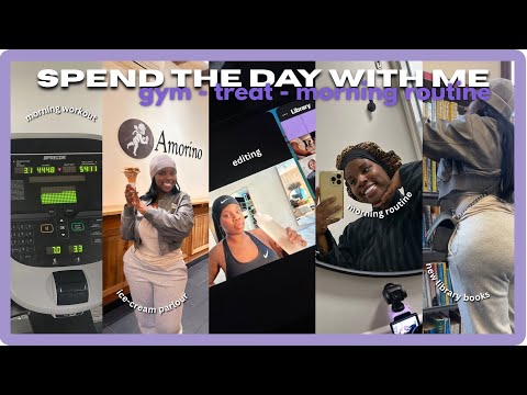 SPEND THE DAY WITH ME 7AM MORNING ROUTINE GYM WORKOUT NEW BOOKS ICE CREAM TREAT Angeline Kors