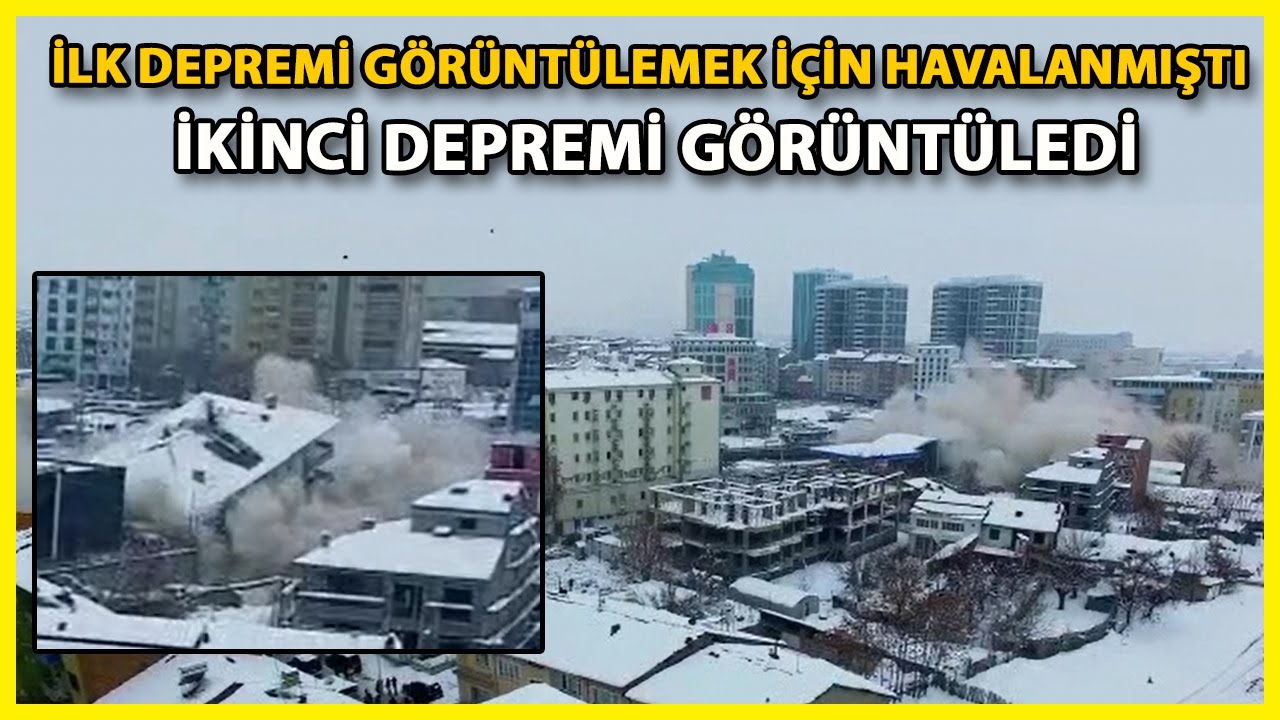 Malatya'da, 7.6'lık Depremde Binaların Çökmesi Dron ile Kaydedildi