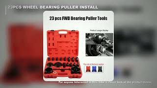 23pcs Wheel Bearing Puller Tool Set with Sliding Screws Wheel Bearing Press Kit for Front Wheel Driv