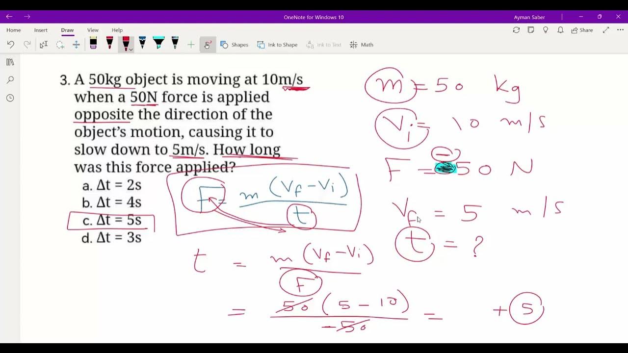 Linear Momentum Questions 2 YouTube